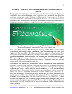 Epigenetik “menjawab” cekaman lingkungan sebagai respon