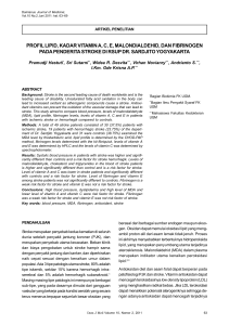 profil lipid, kadar vitamin a, c, e, malondialdehid, dan fibrinogen