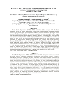 Hubungan Pola Makan dengan Kadar Hemoglobin Ibu Hamil Anemia