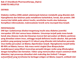 DIABETES MELLITUS (Handbook Pharmacotherapy_Dipiro)