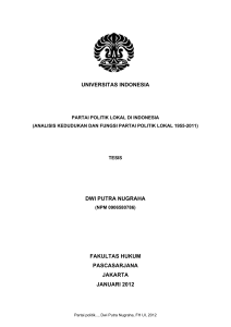 Partai politik - Perpustakaan Universitas Indonesia