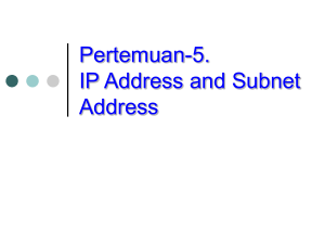 IP Address and Subnet Address