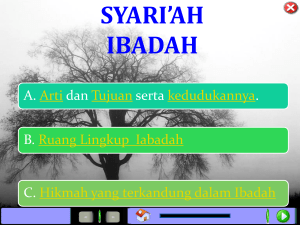 Syariah Ibadah - Pesantren EnterMedia Website