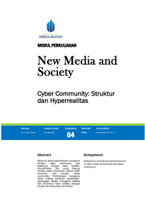 MODUL PERKULIAHAN New Media and Society Cyber Community