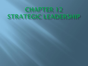 Chapter 12 Strategic leadership