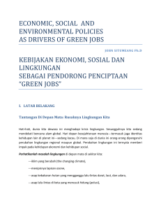 economic, social and environmental policies as drivers of
