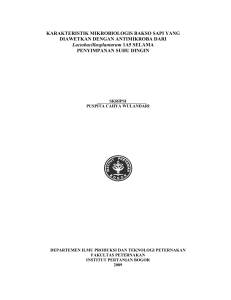 KARAKTERISTIK MIKROBIOLOGIS BAKSO SAPI YANG