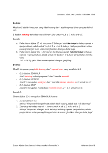 Sistem Aljabar Satu Operasi – Matematika Informatika 3 Halaman 1