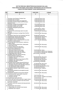 daftar rencana umuiu pengadaan barang dan jasa pada dinas