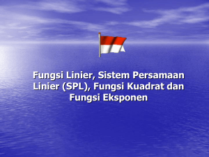 Fungsi Linier, Sistem Persamaan Linier (SPL)