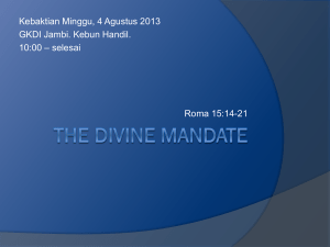The divine mandate - beritakanfirman.com