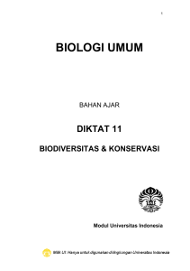 Diktat 11 -Biodiversitas dan Konservasi