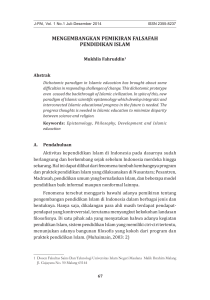 mengembAngkAn PemIkIRAn FAlSAFAh PenDIDIkAn ISlAm