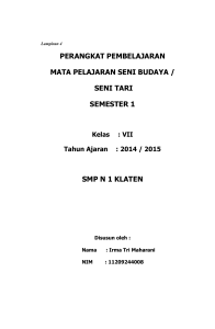 PERANGKAT PEMBELAJARAN MATA PELAJARAN SENI BUDAYA