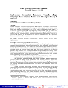 Implementasi Komunikasi Pemasaran Terpadu