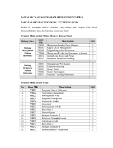 Mata Kuliah SI-FST-UNJA