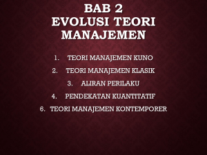 bab 2 evolusi teori manajemen