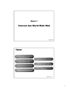 Internet dan World Wide Web Tujuan - E