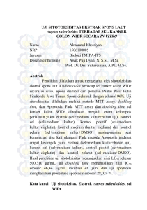 UJI SITOTOKSISITAS EKSTRAK SPONS LAUT Aaptos