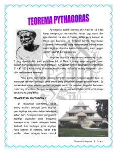 TEOREMA PYTHAGORAS Pythagoras adalah seorang ahli filsafat