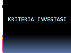 KRITERIA INVESTASI