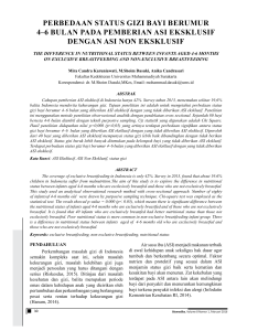 perbedaan status gizi bayi berumur 4–6 bulan pada - journal-ums