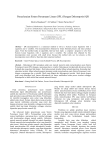 Penyelesaian Sistem Persamaan Linear (SPL) Dengan