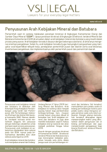Penyusunan Arah Kebijakan Mineral dan Batubara
