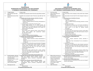 Pengumuman Informasi dan Fakta Material