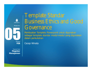 Template Standar Business Ethics and Good Governance