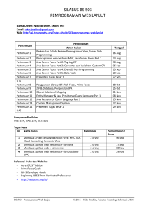 Silabus Pemrograman Web Lanjut 2016