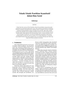 Teknik-Teknik Penelitian Kuantitatif dalam Ilmu Sosial