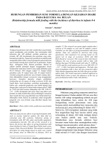 HUBUNGAN PEMBERIAN SUSU FORMULA DENGAN KEJADIAN