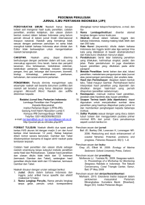 Pedoman Penulisan Jurnal Ilmu Pertanian Indonesia (JIPI)