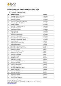 Daftar Perguruan Tinggi Tujuan Beasiswa LPDP
