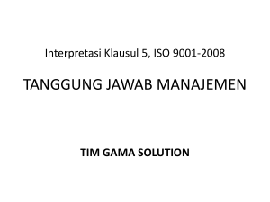 Interpretasi Klausul 5, ISO 9001