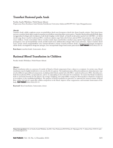 Transfusi Rasional pada Anak Rational Blood
