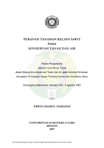 peranan tanaman kelapa sawit pada konservasi tanah dan air