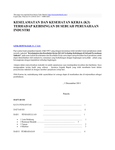 keselamatan dan kesehatan kerja (k3) terhadap