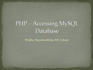 PHP – Accessing MySQL Database