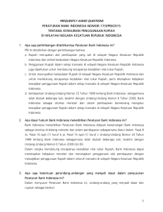 Tanya jawab Peraturan Bank Indonesia Nomor 17/3/PBI/2015