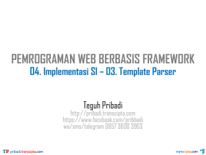 Implementasi Web Framework dalam SI 03