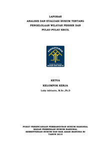 Analisis dan Evaluasi PENGELOLAAN WILAYAH PESISIR