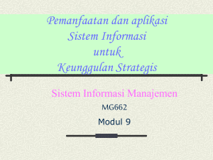 Aplikasi Sistem Informasi untuk Keunggulan Strategis