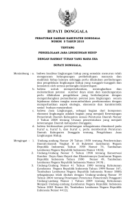 Peraturan Daerah Kabupaten Donggala Nomor 5 Tahun 2010