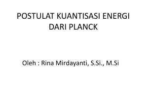 postulat kuantisasi energi dari planck