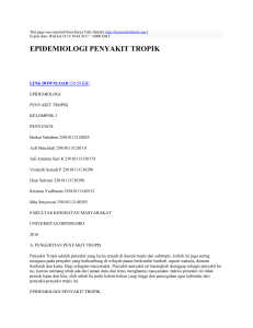 EPIDEMIOLOGI PENYAKIT TROPIK : Karya Tulis Ilmiah : http