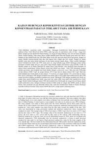 kajian hubungan konduktivitas listrik dengan konsentrasi padatan