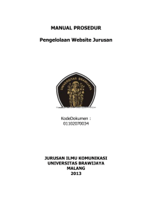 Manual Prosedur Website - Komunikasi UB