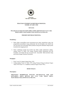 Peraturan Pemerintah Republik Indonesia Nomor 69 Tahun 1996